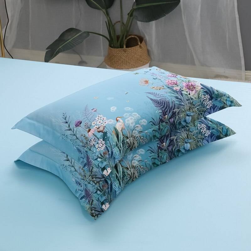 100% Egyptian Cotton 4Pcs Luxury Queen King Birds and Flowers Leaf Bedding Set 100% Egyptian Cotton 4Pcs Luxury Queen King Birds and Flowers Leaf Bedding Set