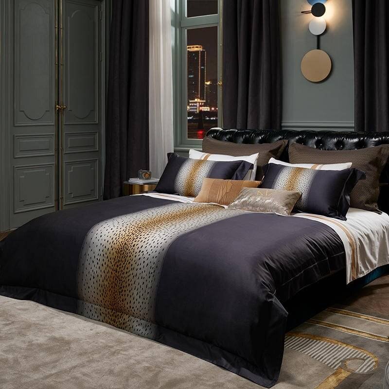 1200TC Gradient Geometry Modern Abstract Art Luxury Premium High End Duvet Cover Bedding Set