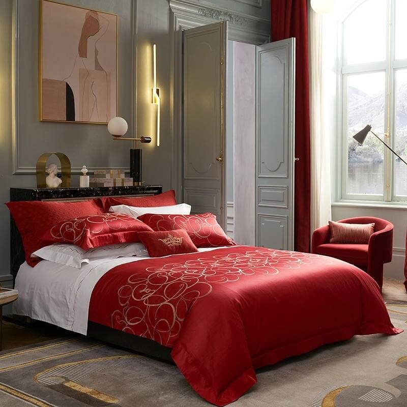1200TC Gradient Geometry Modern Abstract Art Luxury Premium High End Duvet Cover Bedding Set
