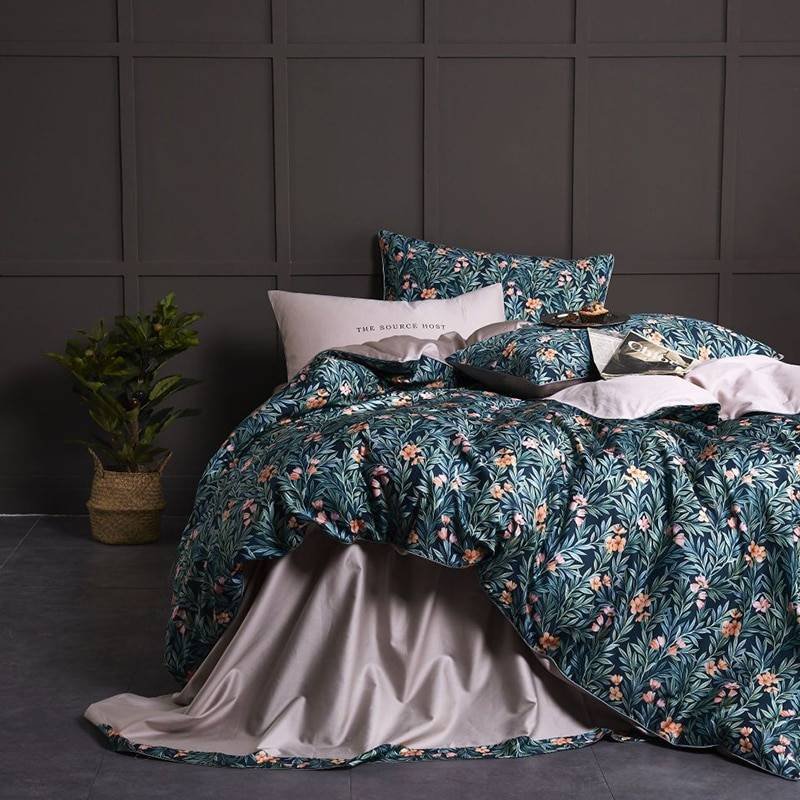 Egyptian Cotton Bright Flamingo Leaf King Queen Luxury Bedding Set 29 Colors 4/6 Pcs Egyptian Cotton Bright Flamingo Leaf King Queen Luxury Bedding Set 29 Colors 4/6 Pcs