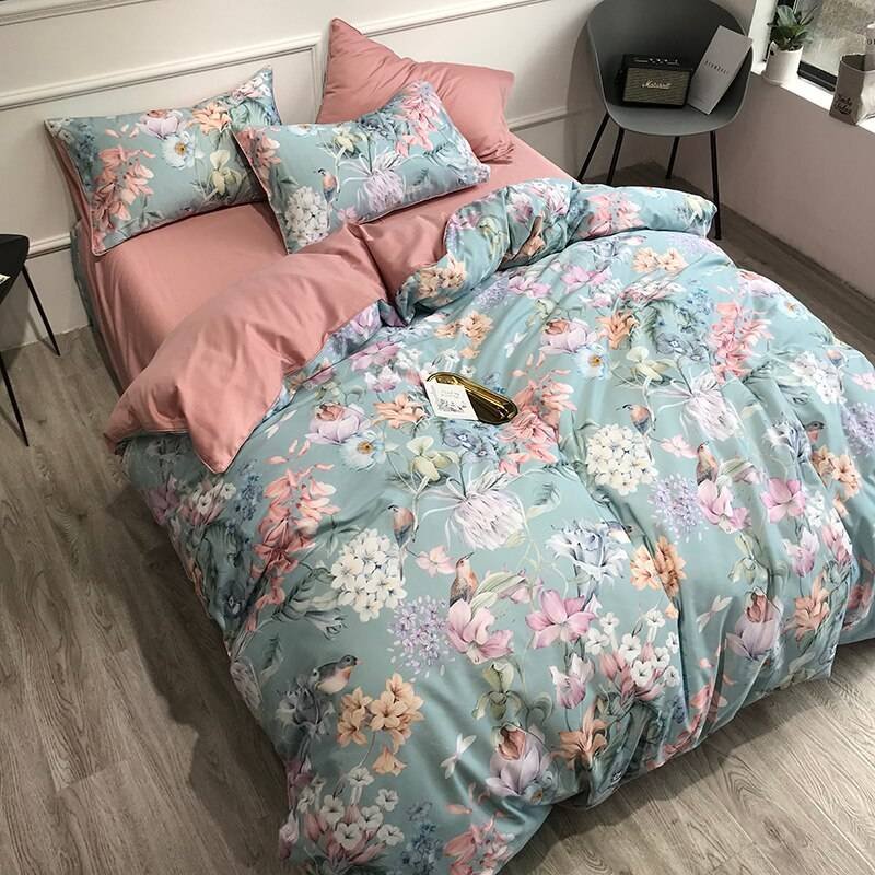 Egyptian Cotton Bright Flamingo Leaf King Queen Luxury Bedding Set 29 Colors 4/6 Pcs Egyptian Cotton Bright Flamingo Leaf King Queen Luxury Bedding Set 29 Colors 4/6 Pcs