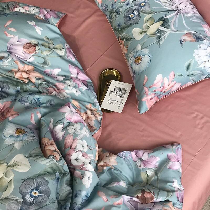 Egyptian Cotton Bright Flamingo Leaf King Queen Luxury Bedding Set 29 Colors 4/6 Pcs Egyptian Cotton Bright Flamingo Leaf King Queen Luxury Bedding Set 29 Colors 4/6 Pcs
