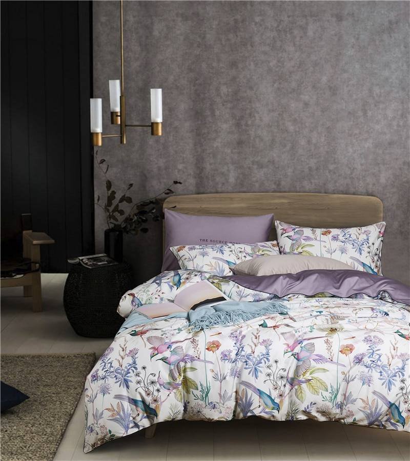 Egyptian Cotton Bright Flamingo Leaf King Queen Luxury Bedding Set 29 Colors 4/6 Pcs Egyptian Cotton Bright Flamingo Leaf King Queen Luxury Bedding Set 29 Colors 4/6 Pcs