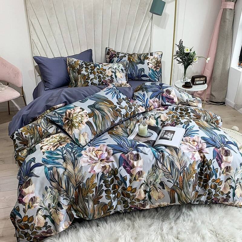 Egyptian Cotton Bright Flamingo Leaf King Queen Luxury Bedding Set 29 Colors 4/6 Pcs Egyptian Cotton Bright Flamingo Leaf King Queen Luxury Bedding Set 29 Colors 4/6 Pcs