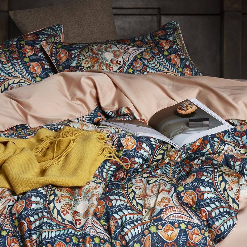 Egyptian Cotton Bright Flamingo Leaf King Queen Luxury Bedding Set 29 Colors 4/6 Pcs Egyptian Cotton Bright Flamingo Leaf King Queen Luxury Bedding Set 29 Colors 4/6 Pcs