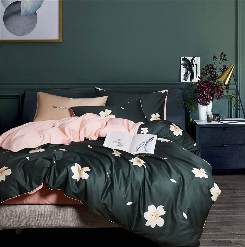 Egyptian Cotton Bright Flamingo Leaf King Queen Luxury Bedding Set 29 Colors 4/6 Pcs Egyptian Cotton Bright Flamingo Leaf King Queen Luxury Bedding Set 29 Colors 4/6 Pcs