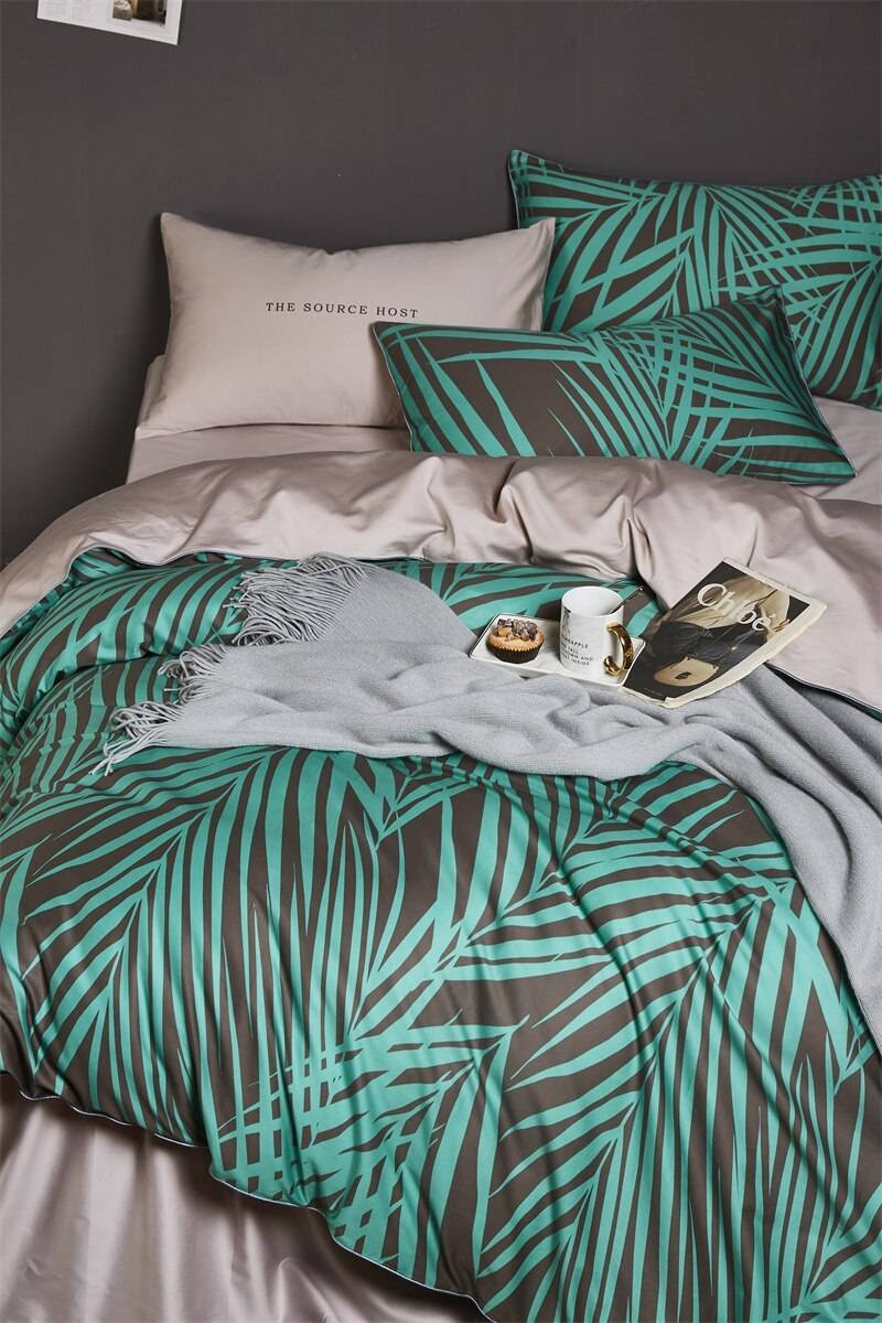 Egyptian Cotton Bright Flamingo Leaf King Queen Luxury Bedding Set 29 Colors 4/6 Pcs Egyptian Cotton Bright Flamingo Leaf King Queen Luxury Bedding Set 29 Colors 4/6 Pcs