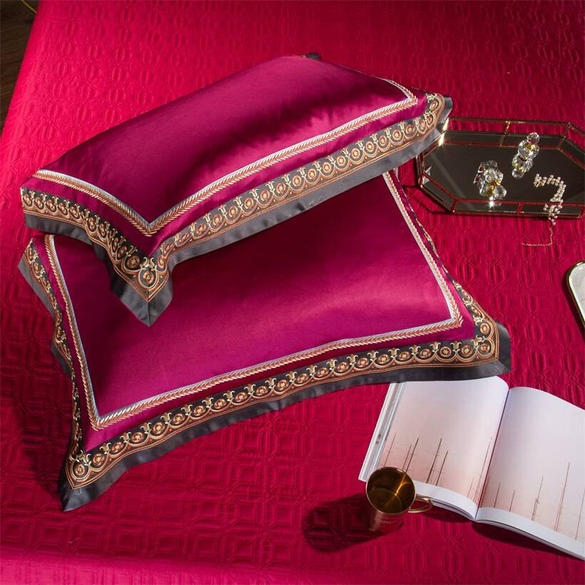 Chic Faux Silk Luxury Jacquard Embroidery Bedding Set 4/6/10Pcs Chic Faux Silk Luxury Jacquard Embroidery Bedding Set 4/6/10Pcs