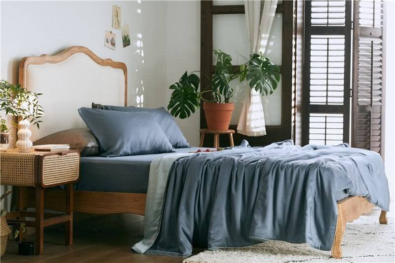 Cool Summer Feeling Quilted Fiber 4 Pcs Bedding Set Cool Summer Feeling Quilted Fiber 4 Pcs Bedding Set